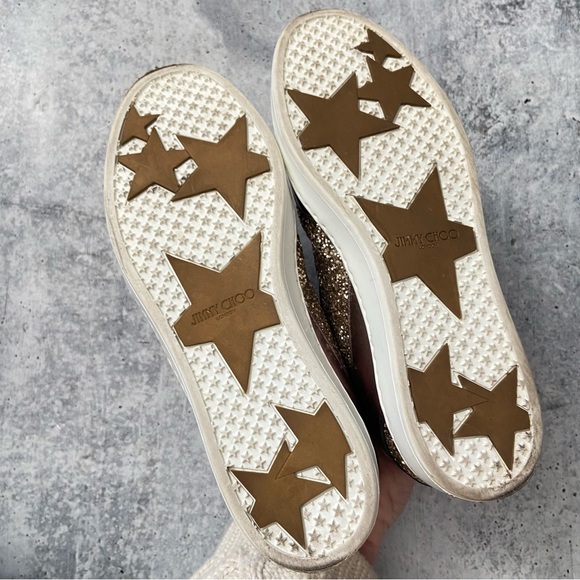 Jimmy Choo Miami Rose Gold Leather Women's Sneakers 37. Excellent condition. - Picture 7 of 8